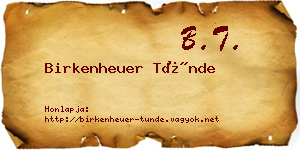 Birkenheuer Tünde névjegykártya